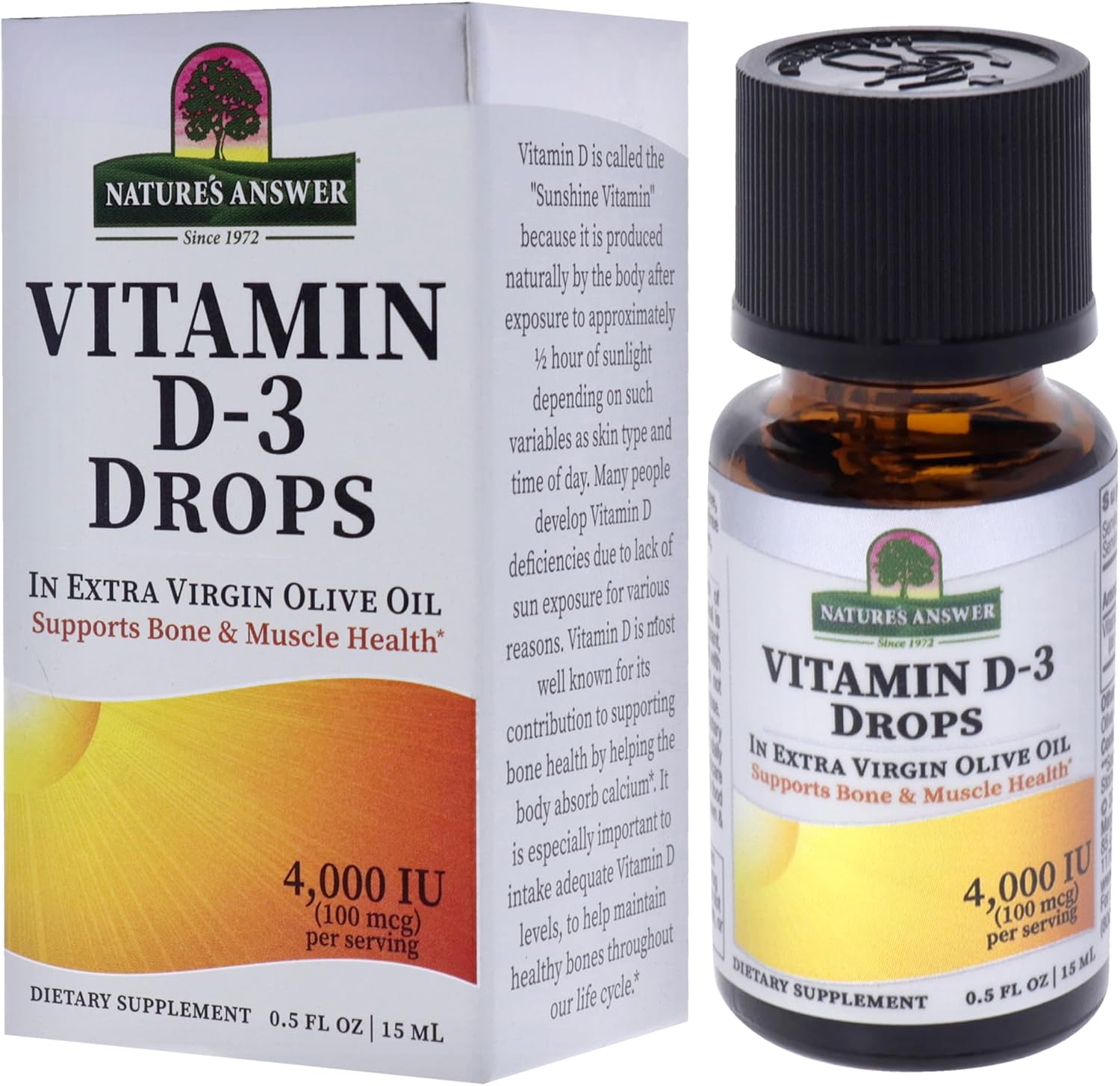 Nature's Answer Platinum Vitamin D3 4000 IU Liquid Drops, 15 mL
