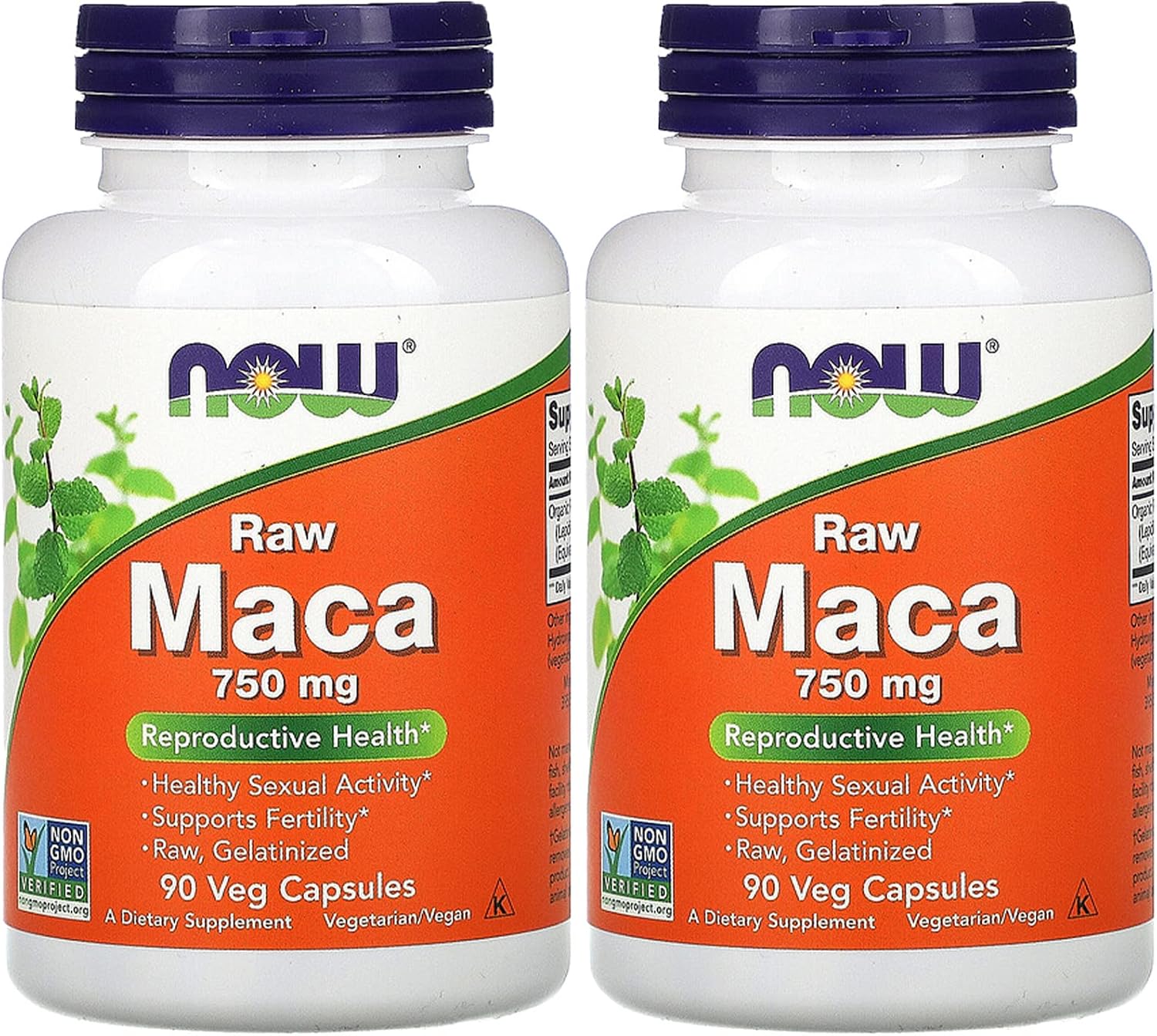 NOW Foods, (2 Pack) Maca, Raw, 750 mg, 90 Vegetarian Capsules