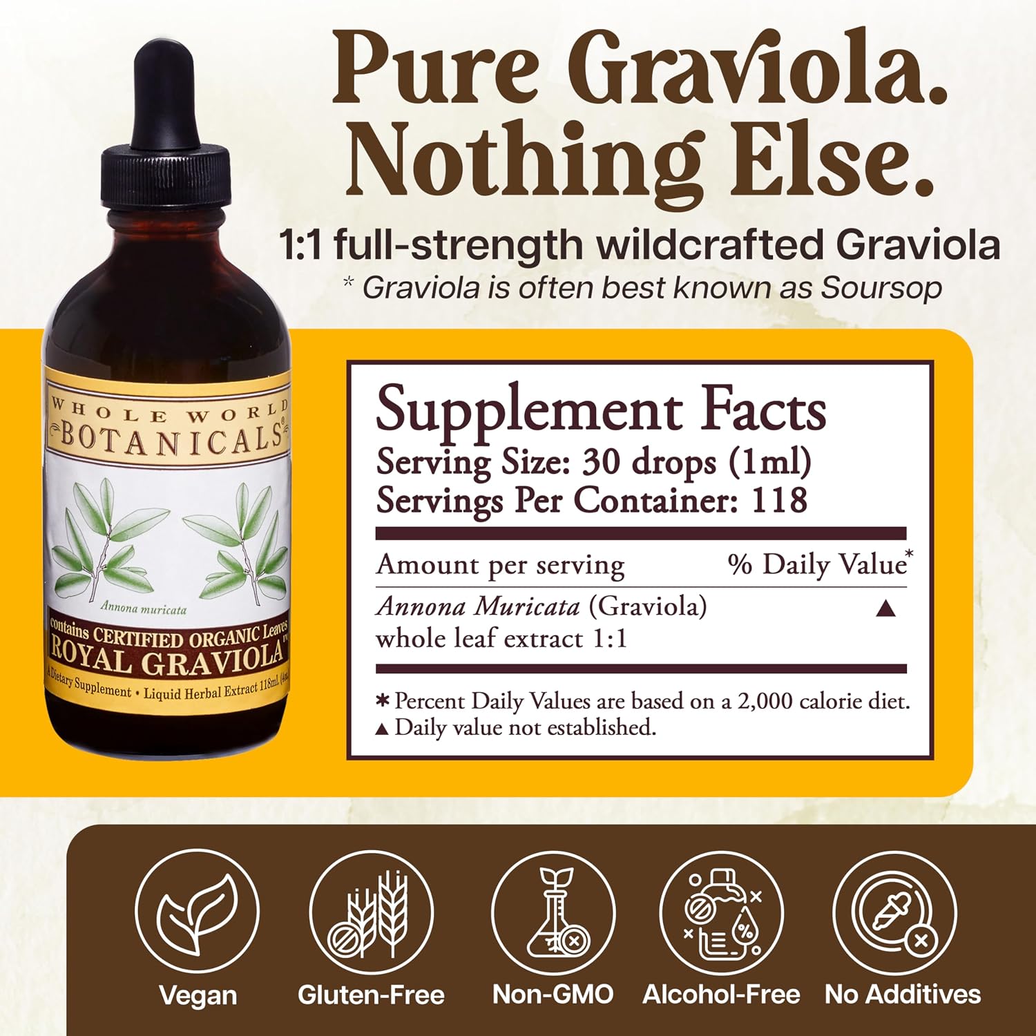 Royal Graviola (Soursop) – Herbal Supplement – Liquid Extract 4 fl oz (118 mL)