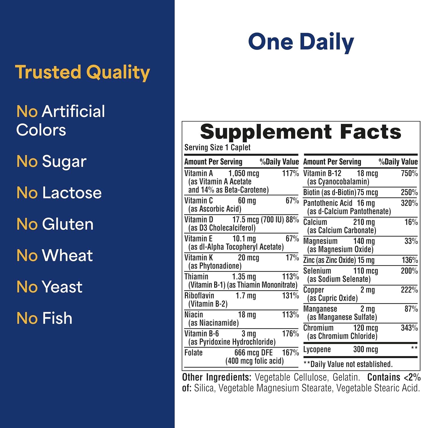 Puritan's Pride Men's One Daily Multivitamin, 100 Caplets