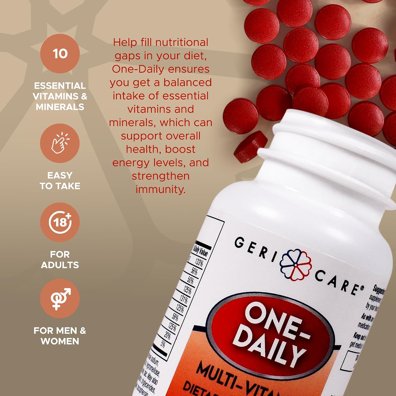 Geri-Care Multivitamin One-Daily Tablets, 100 Count