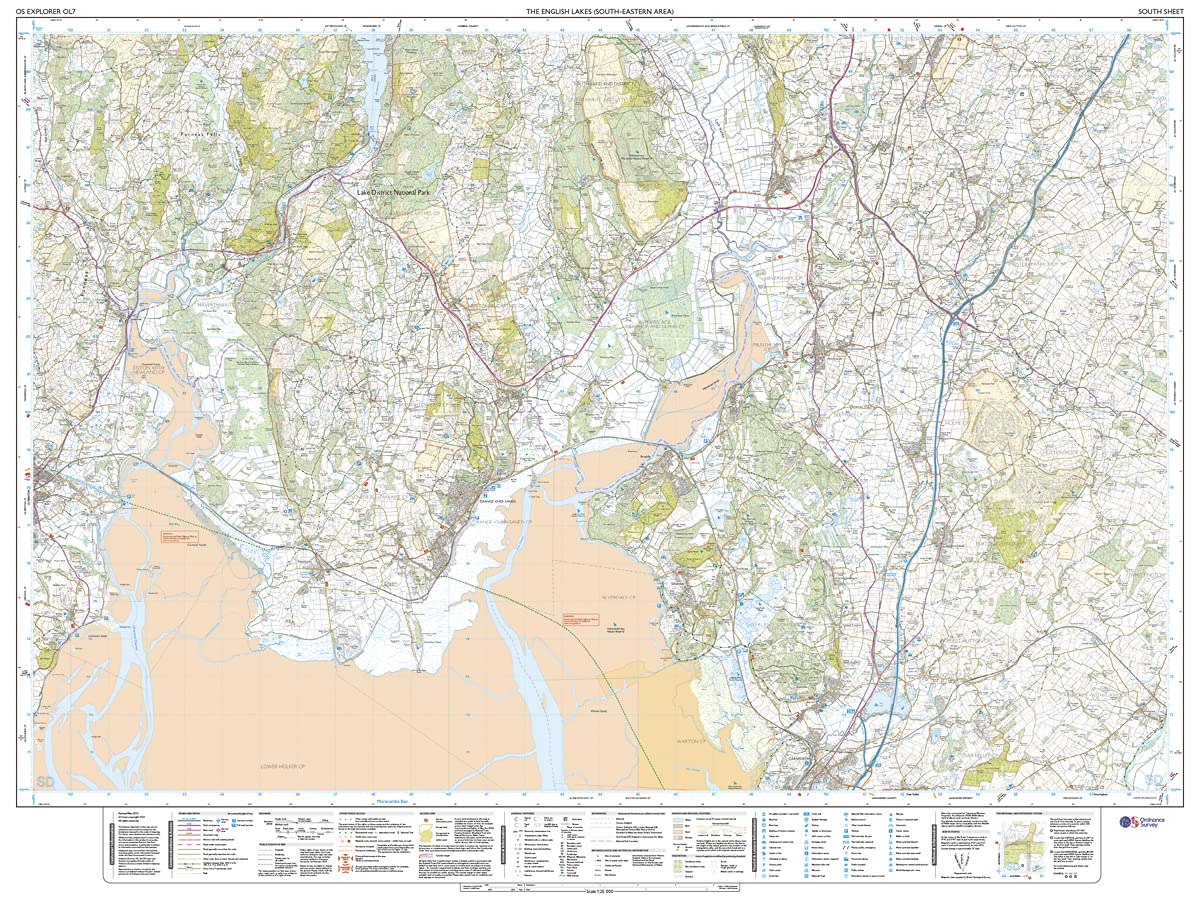 Ordnance Survey Lake District OS Explorer Map OL7: The English Lakes - South Eastern Area (Windermere, Kendal & Silverdale)