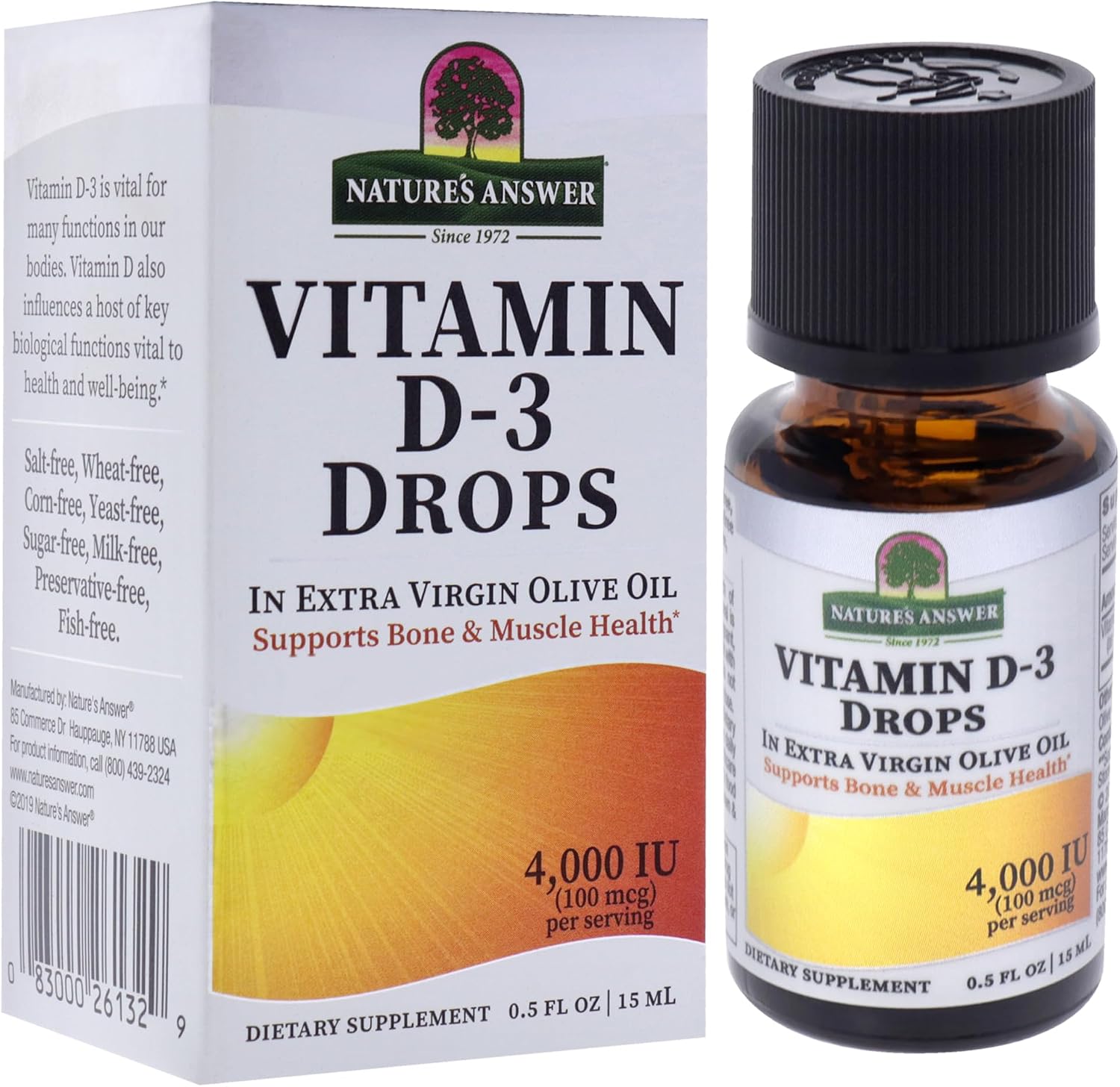 Nature's Answer Platinum Vitamin D3 4000 IU Liquid Drops, 15 mL