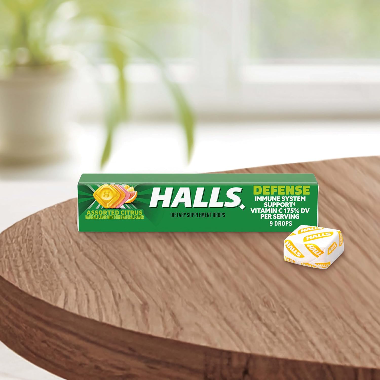 HALLS Defense Assorted Citrus Vitamin C Natural Health Product Drops, 180 ct