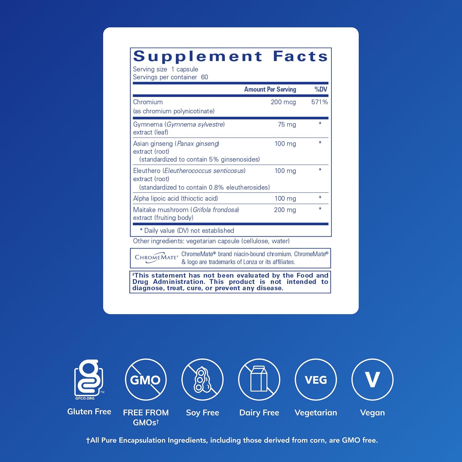 Pure Encapsulations Glucose Support Formula | Hypoallergenic Supplement for Carbohydrate Metabolism and Pancreas Function* | 60 Capsules