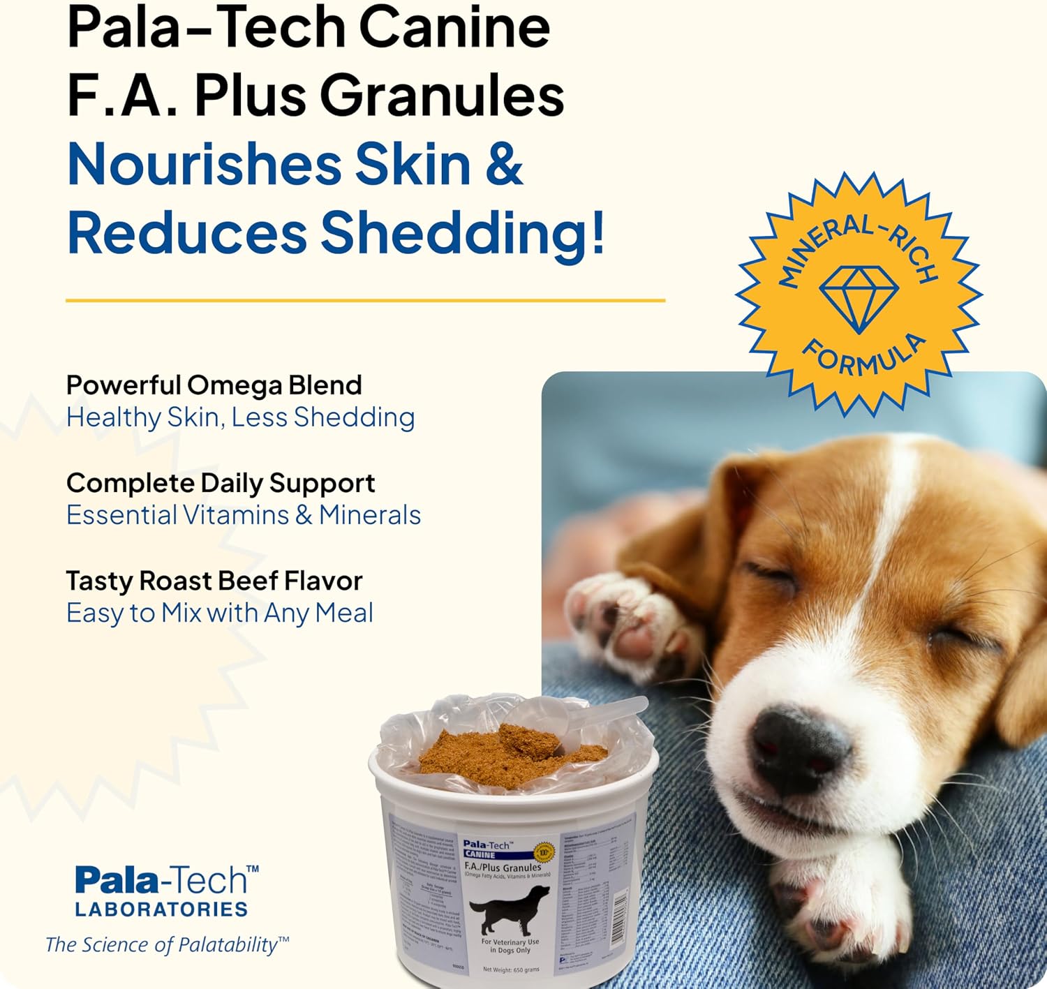 Pala-Tech Canine F.A. Plus Granules - Dog Multivitamin with Omega Fatty Acids, Vitamins & Minerals - 650 g