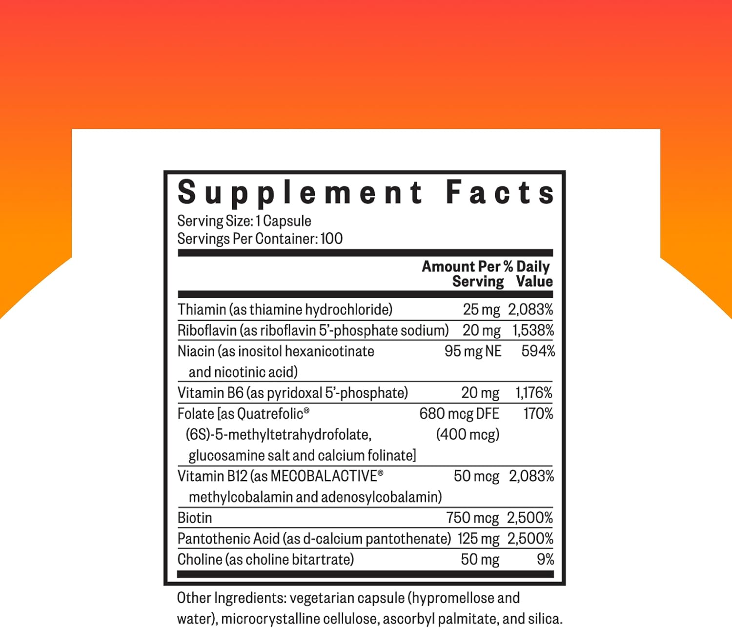 Seeking Health B Complex Plus – Vitamin B Supplement with Choline and Riboflavin – 100 Capsules