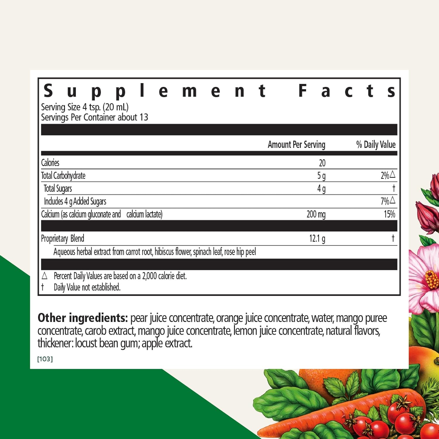 Floradix Calcium Liquid Supplement – Vegan, Non-GMO, 250 mL