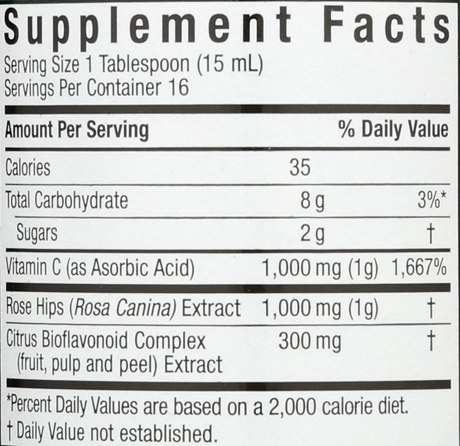 Nature's Answer Liquid Vitamin C 1000 mg with Rose Hips & Bioflavonoids, 237 mL