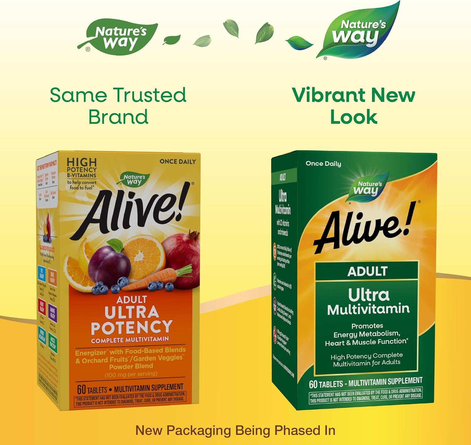 Nature's Way Alive! Adult Ultra Multivitamin, Helps Promote Energy Metabolism, Heart & Muscle Function, with B-Vitamins Including Methylated B12, Gluten Free, 60 Tablets