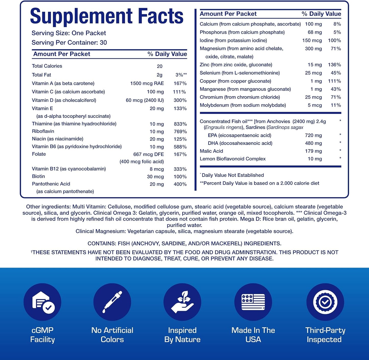 All-in-One Vitamin Packs for Women & Men Over 50 with Omega-3, Magnesium, Vitamin D3 & Citrus Bioflavonoids – 1 Month Supply - görsel 2