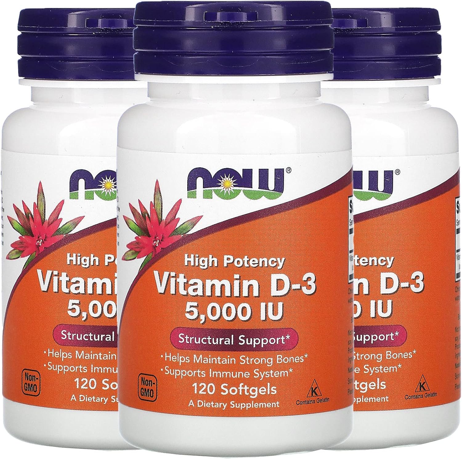 NOW Foods Vitamin D3 5,000 IU, 30 Softgels