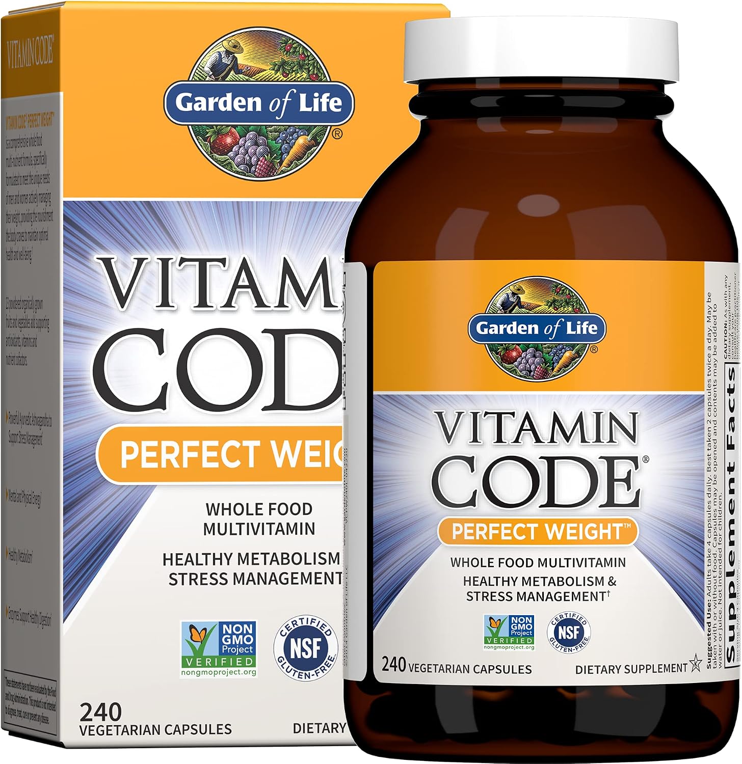 Garden of Life Vitamin Code Perfect Weight Multivitamin, 240 Capsules