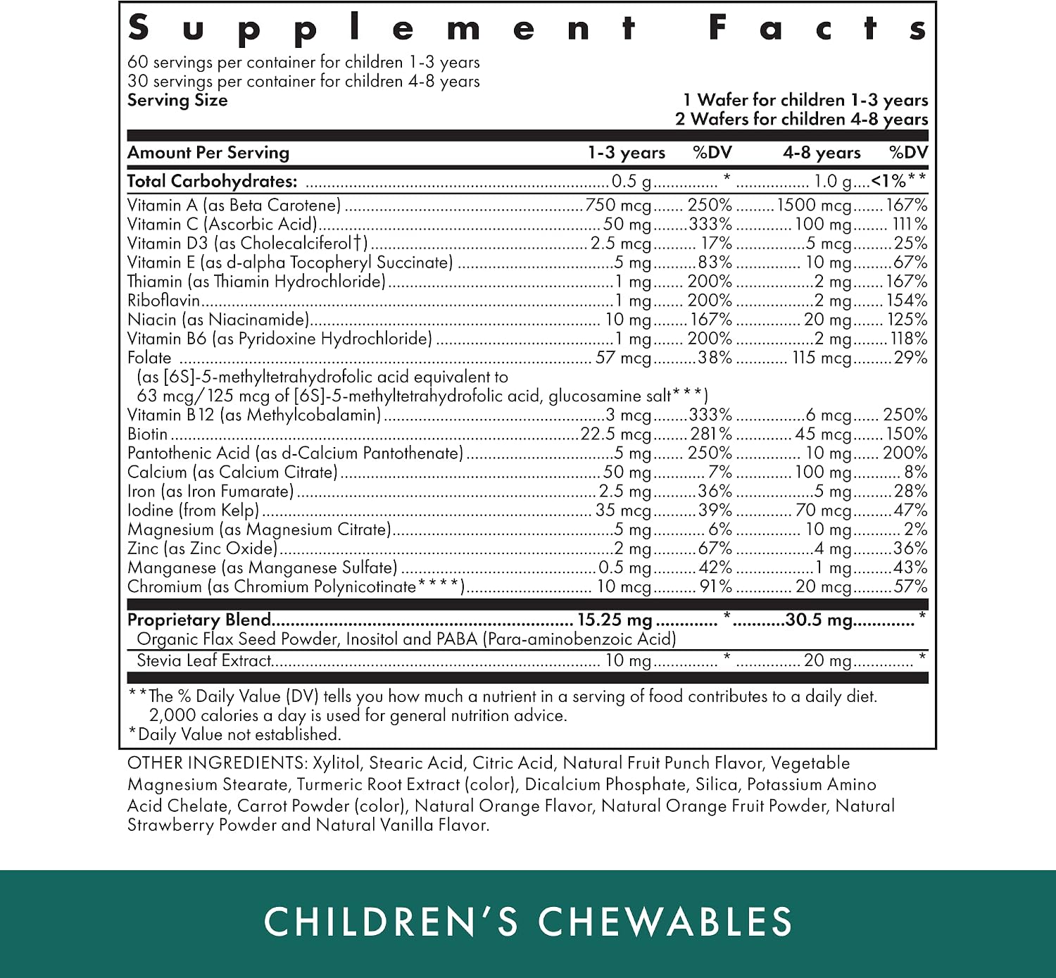 Michael's Health Children’s Chewables - 60 Vegetarian Wafers - Fruit Punch Flavour - Multivitamin & Mineral Supplement