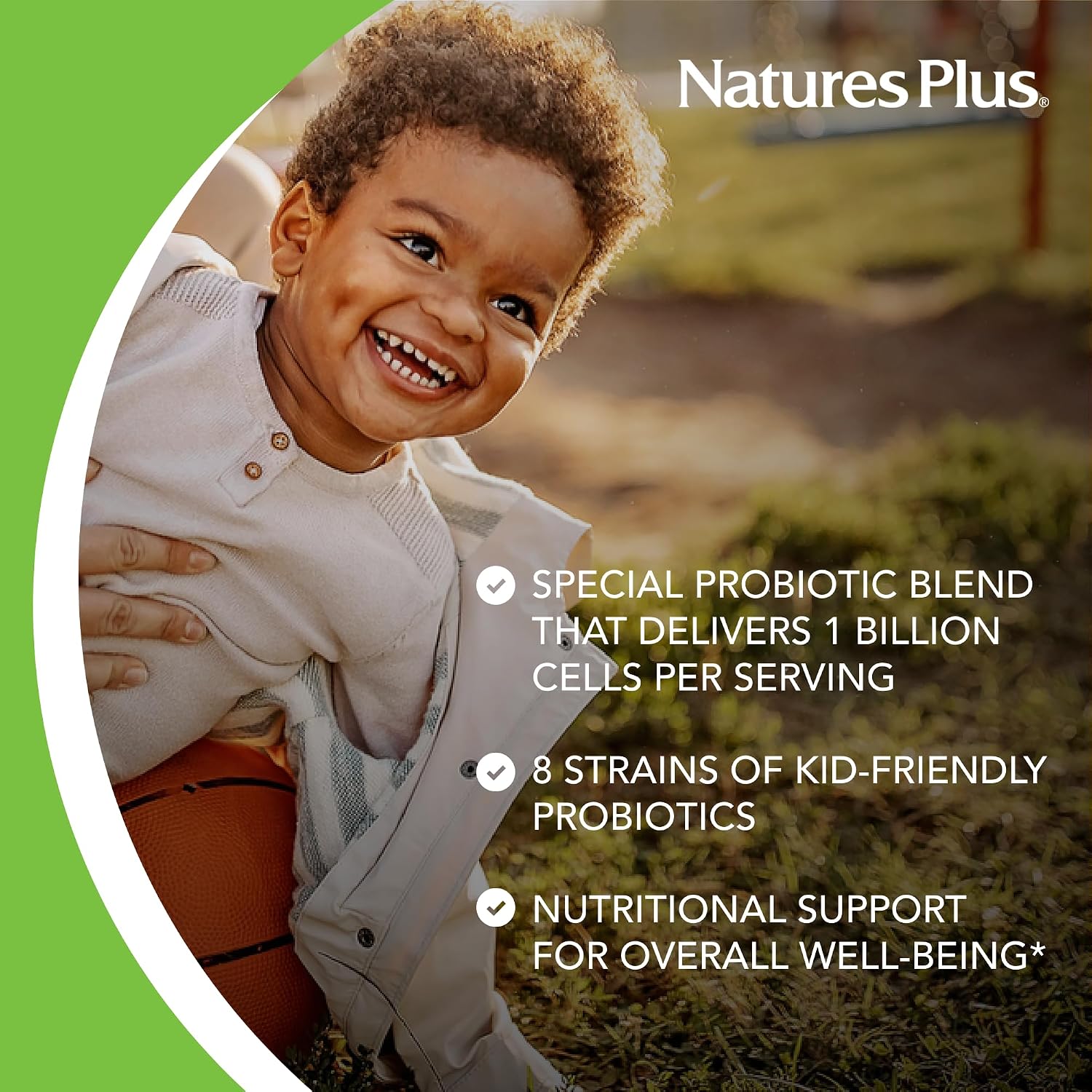 NaturesPlus Animal Parade AcidophiKidz - Berry Flavour - 90 Chewable Tablets - Children's Probiotic with FOS & Grape Seed