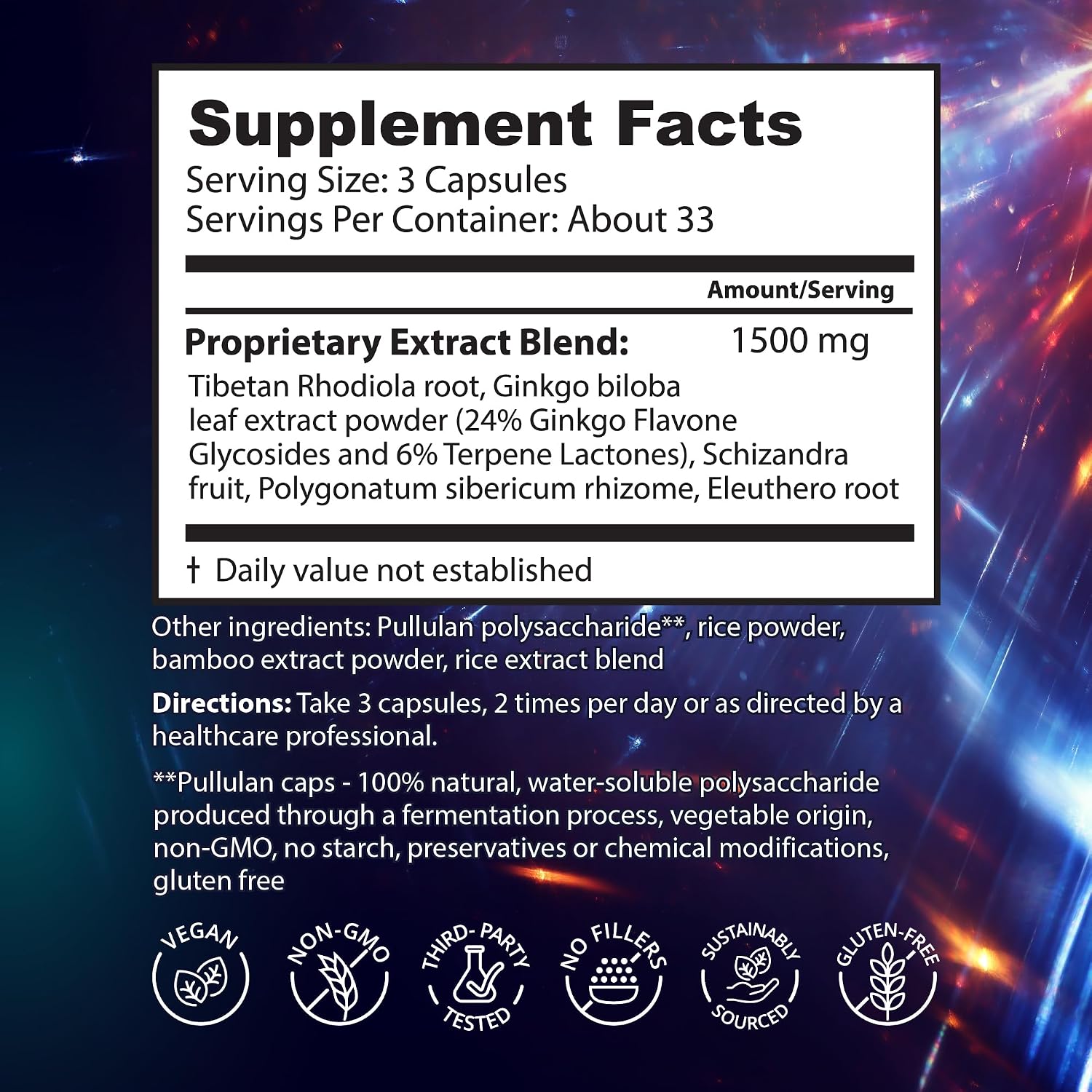 Dragon Herbs Diamond Mind – Plant-Based Brain & Memory Support with Ginkgo, Schizandra & Eleuthero (100 Capsules)