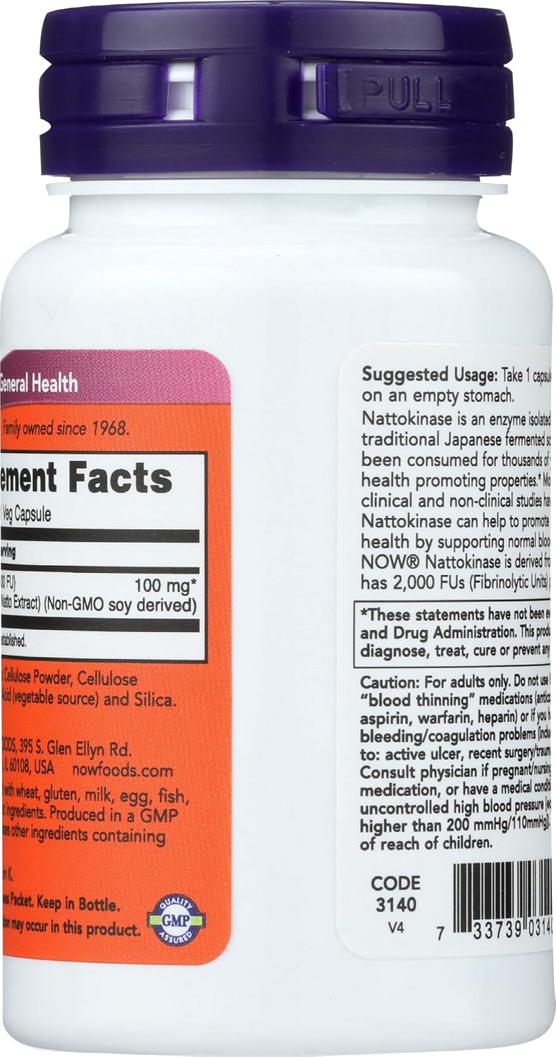NOW Foods Nattokinase 100 mg, 60 Capsules