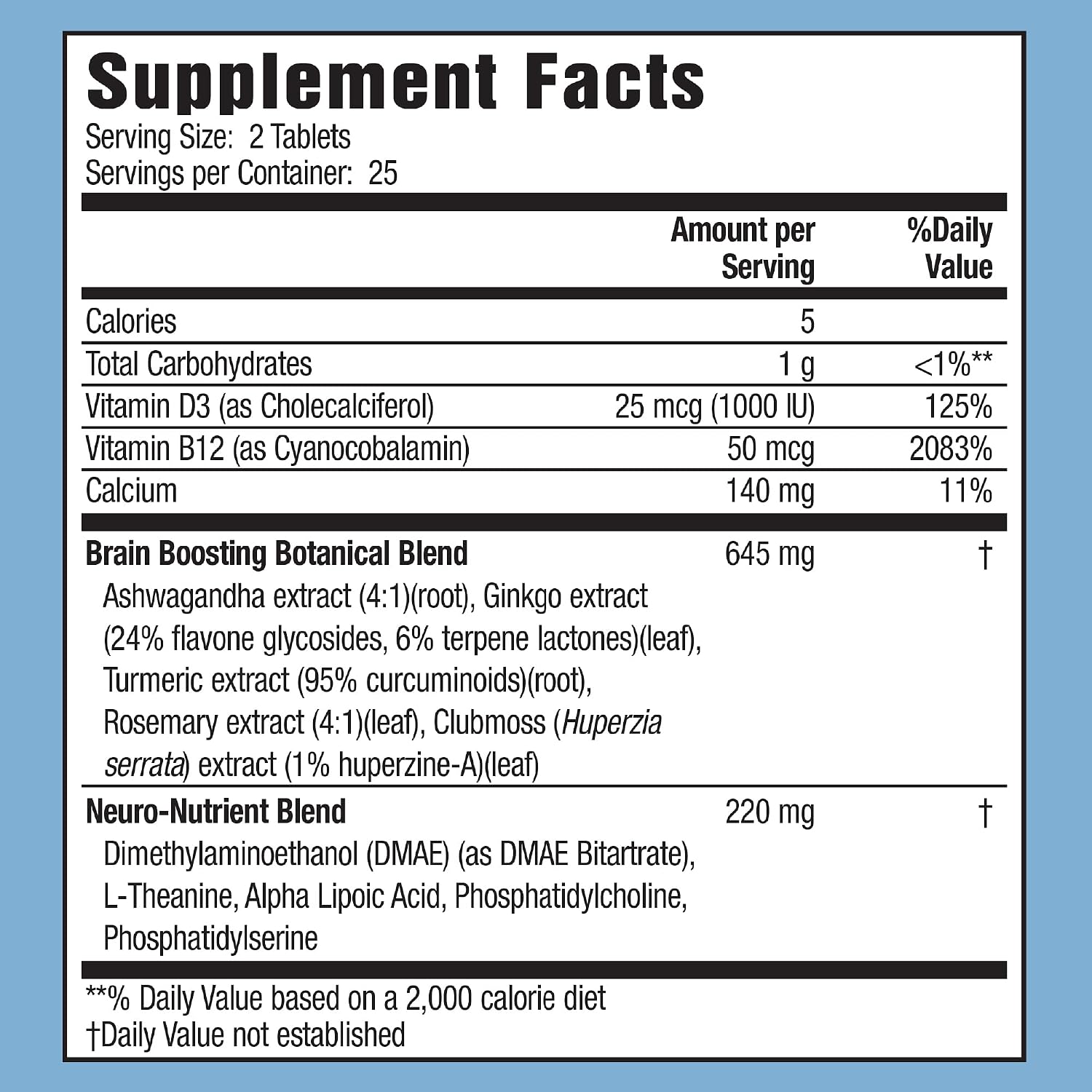 Healthy Brain All-Day Focus - 50 Tablets