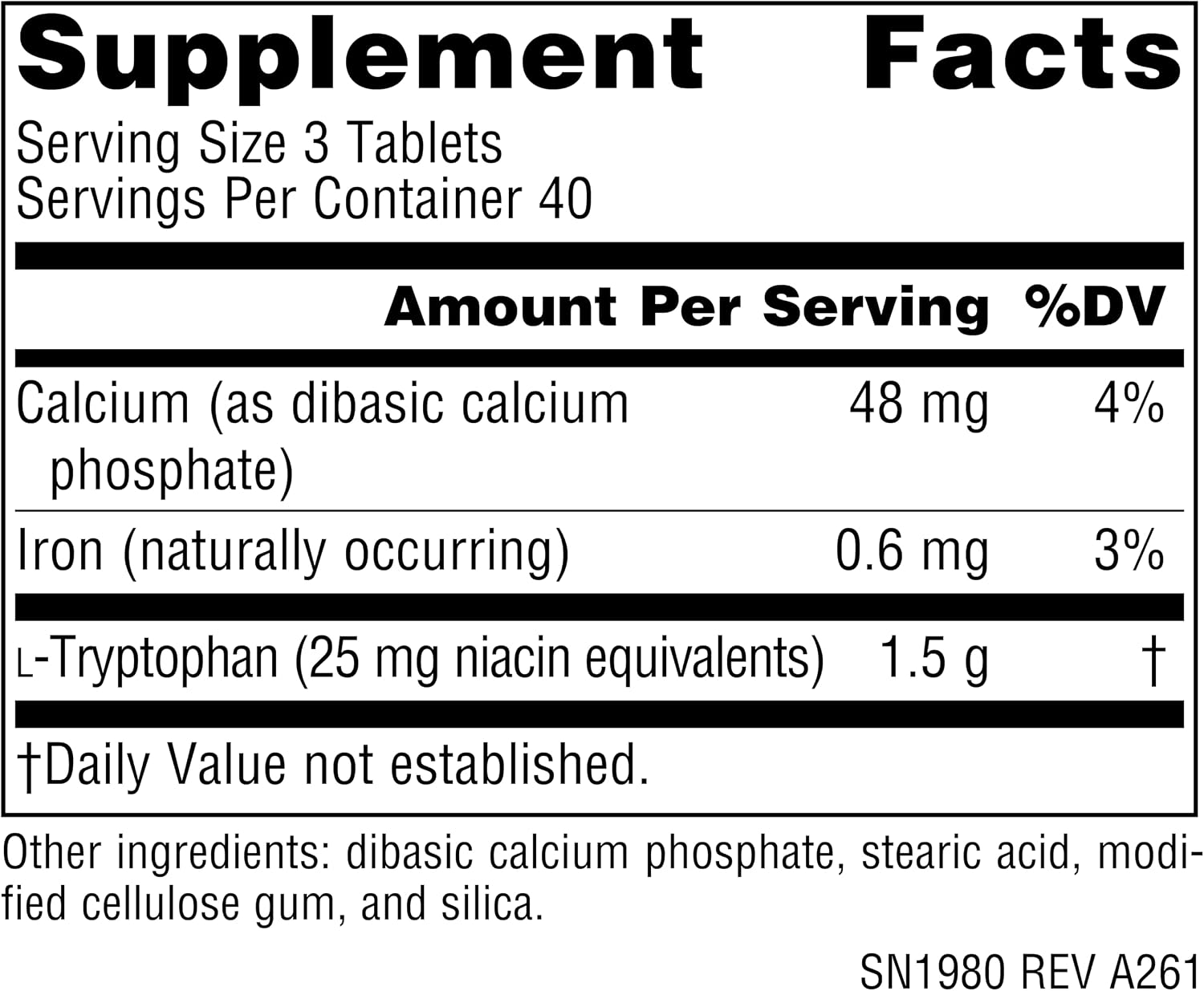 Source Naturals L-Tryptophan 500mg - 120 Tablets