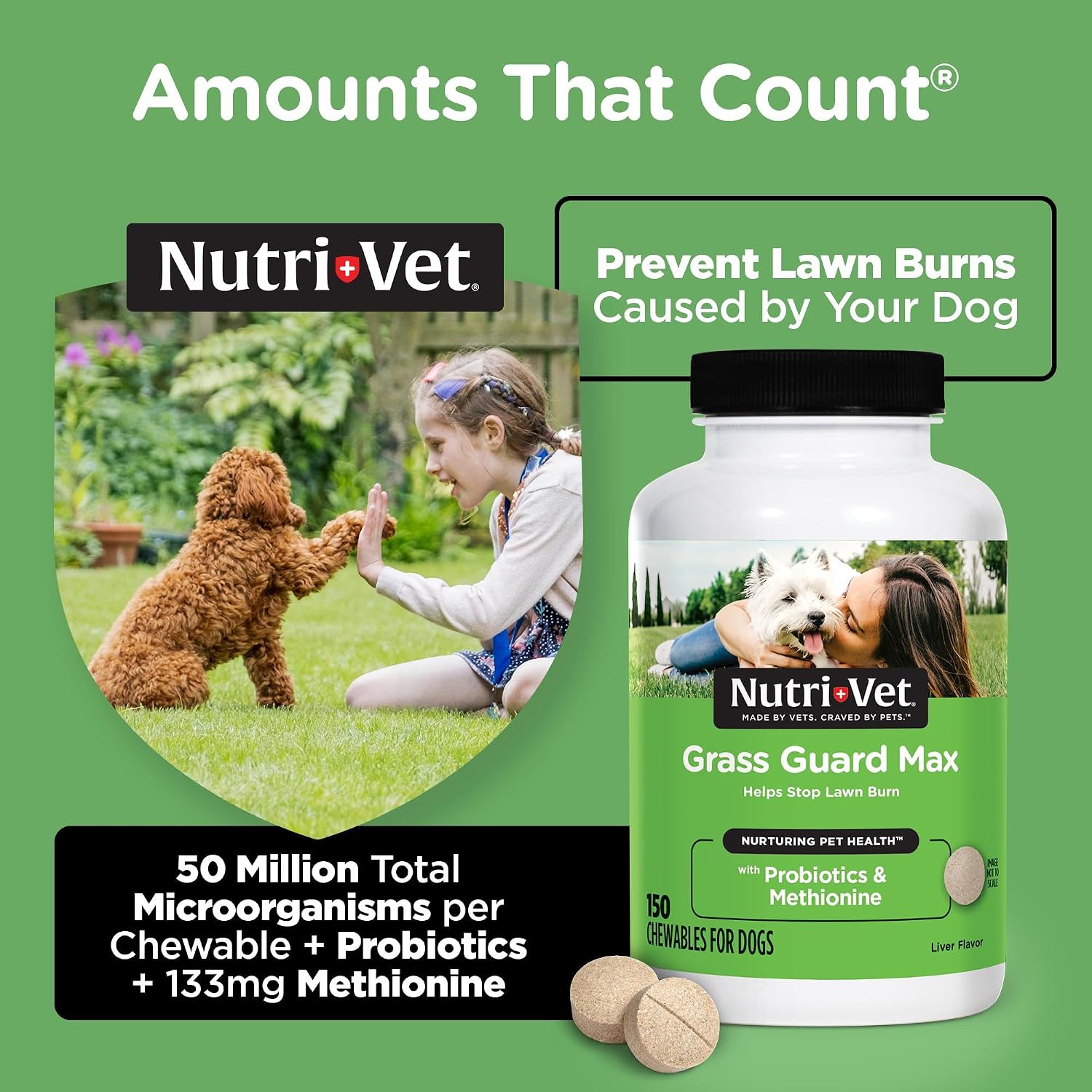 Nutri-Vet Grass Guard Chewables for Dogs, 150 Count