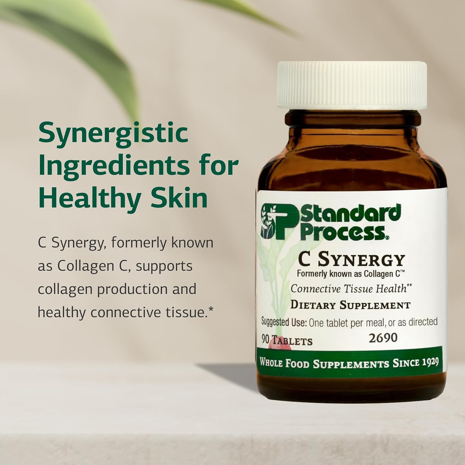 Standard Process C Synergy - Whole Food Vitamin C for Immune & Connective Tissue Support - 90 Tablets