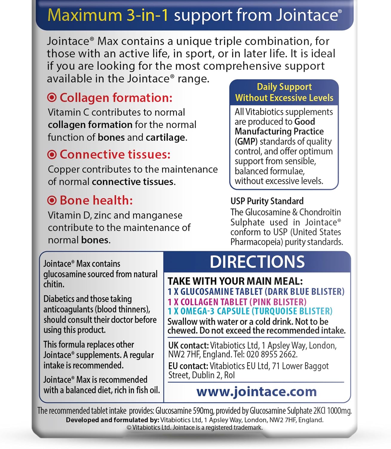 Vitabiotics Jointace Max Tablets – 84 Tablets