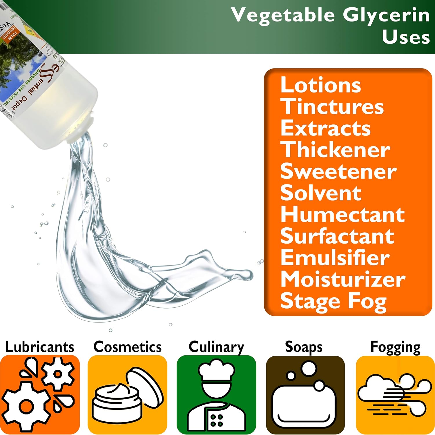 Vegetable Glycerin – 1 Pint (473 mL) – RSPO Sustainable Palm, Non-GMO, Kosher, USP Food Grade
