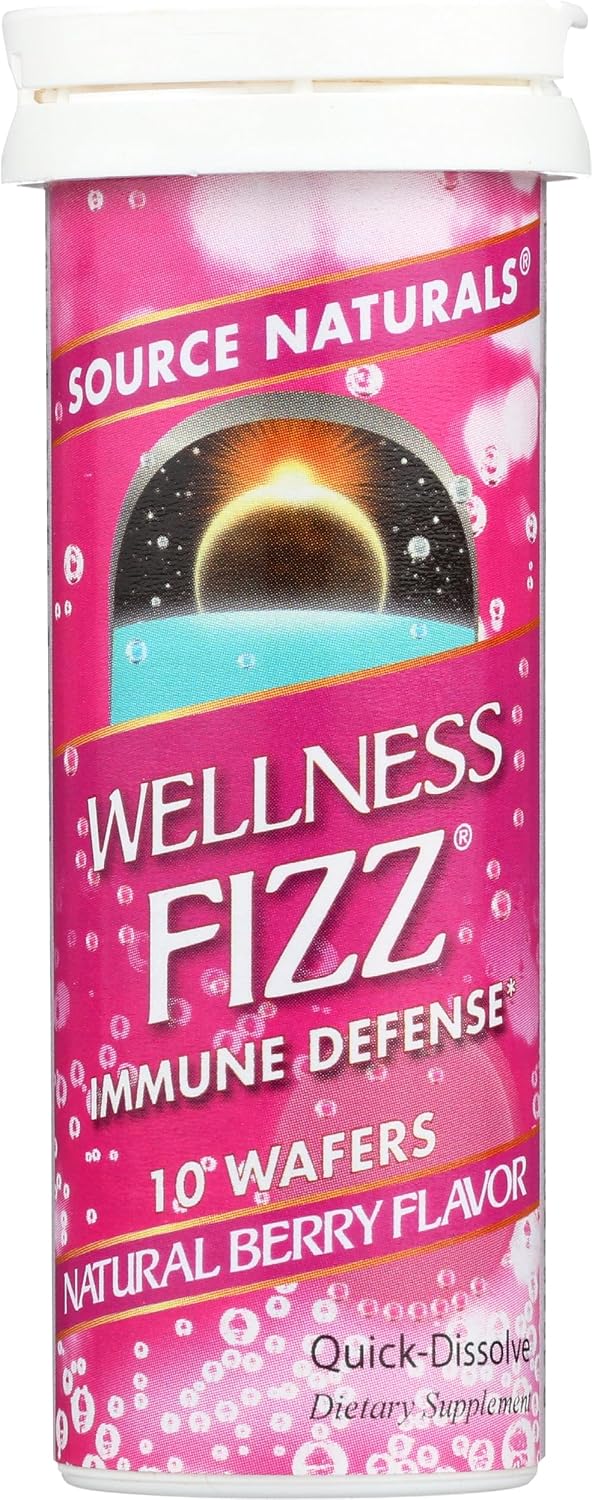 Source Naturals Wellness Fizz, Natural Berry Flavour - 10 Wafers