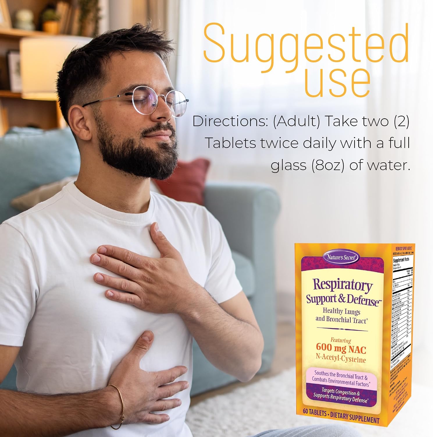Nature's Secret Respiratory Support & Defense Tablets, 60 Count