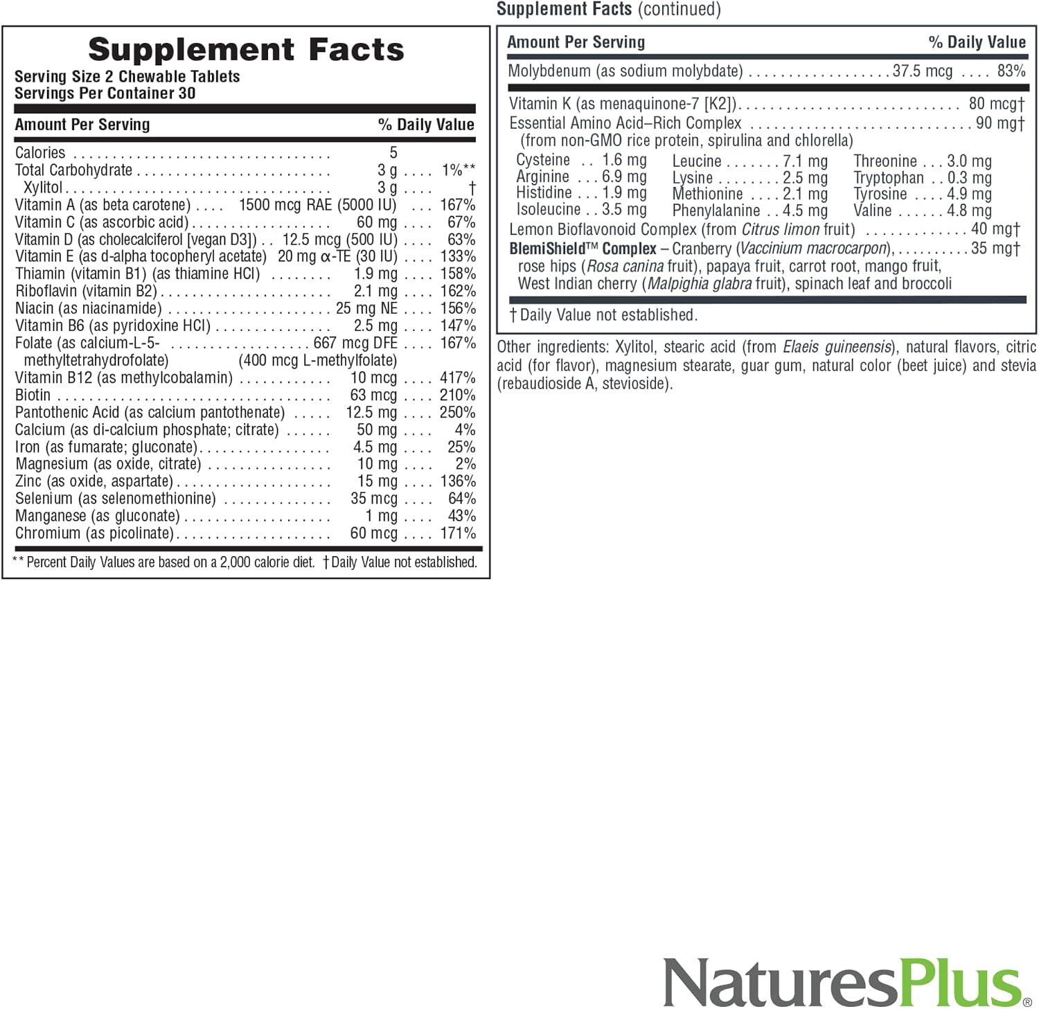 NaturesPlus Power Teen for Him - 60 Chewable Tablets, Wild Berry - High-Potency Teenage Multivitamin - Sugar Free, Vegetarian, Gluten Free - 30 Servings