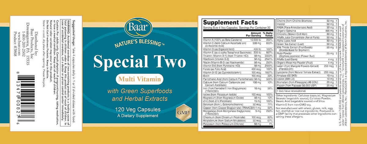 Baar Special Two Multivitamin - 120 Capsules - görsel 2