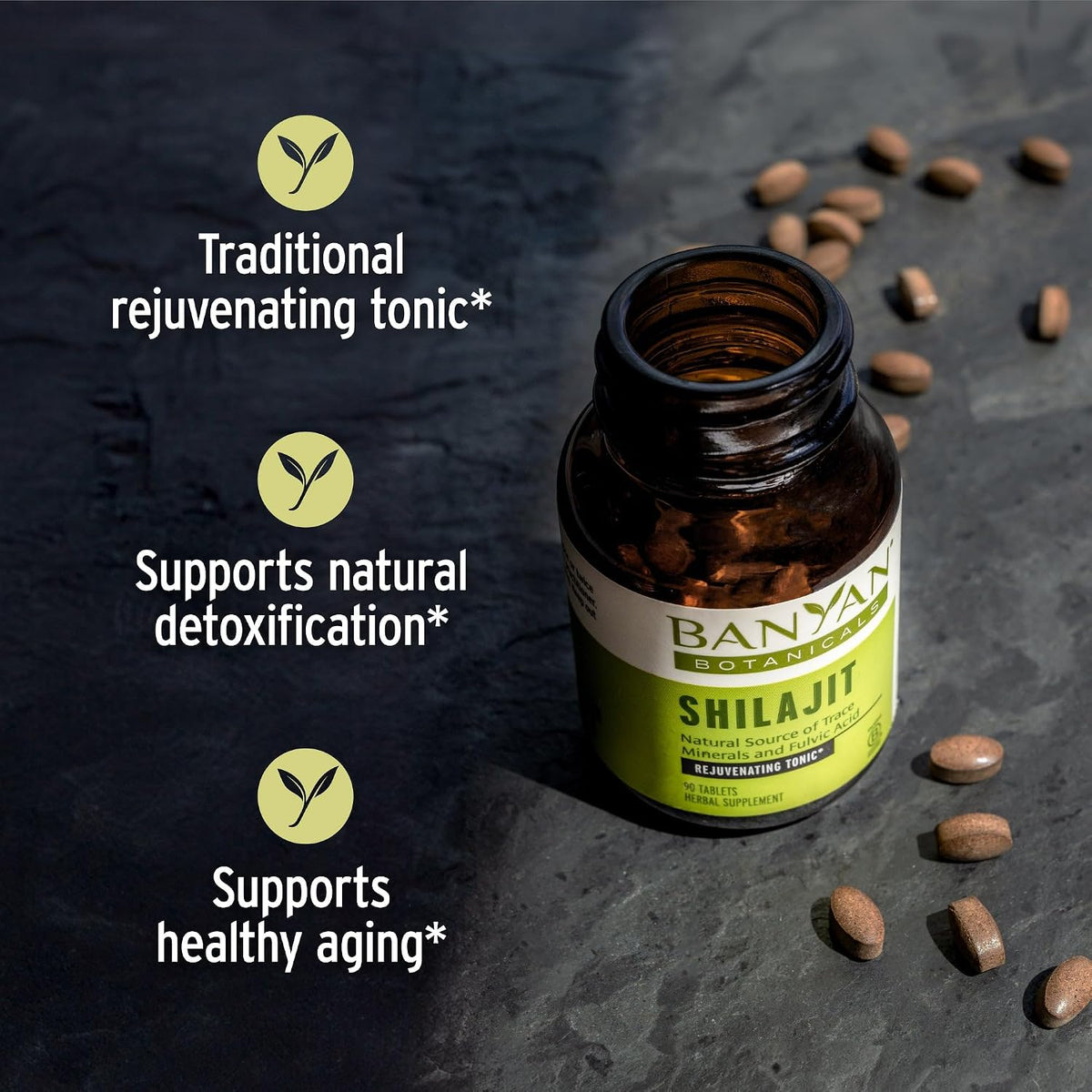 Banyan Botanicals Shilajit – 90 Pure Pressed Tablets for Energy & Vitality - görsel 3