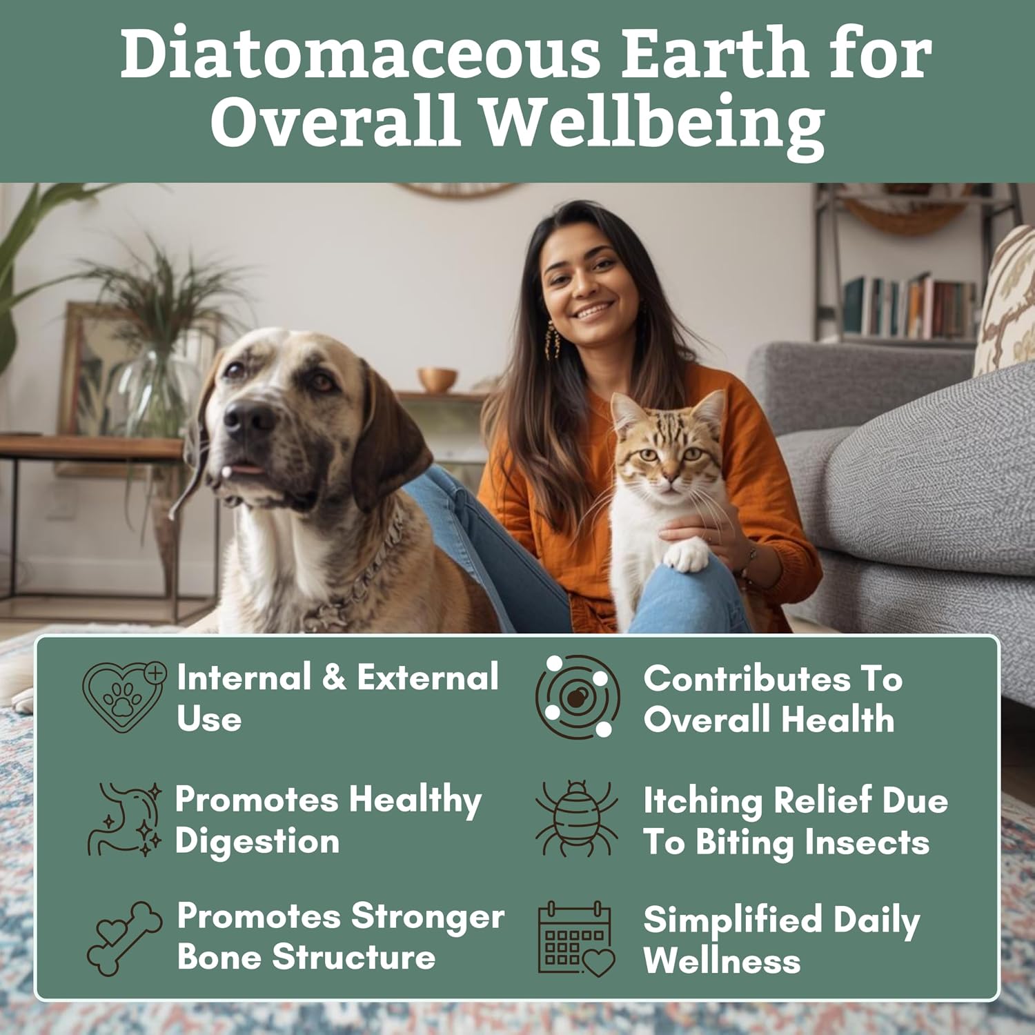 Wholistic Pet Organics Diatomaceous Earth - Food Grade for Dogs & Cats, 4 oz (113 g)