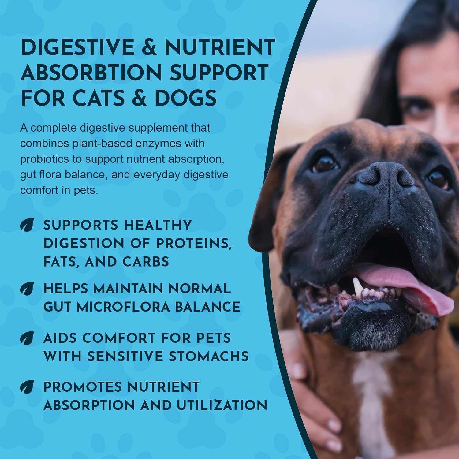 Animal Essentials Plant Enzyme & Probiotics - Probiotic & Digestive Enzyme Powder for Dogs & Cats, 300 g