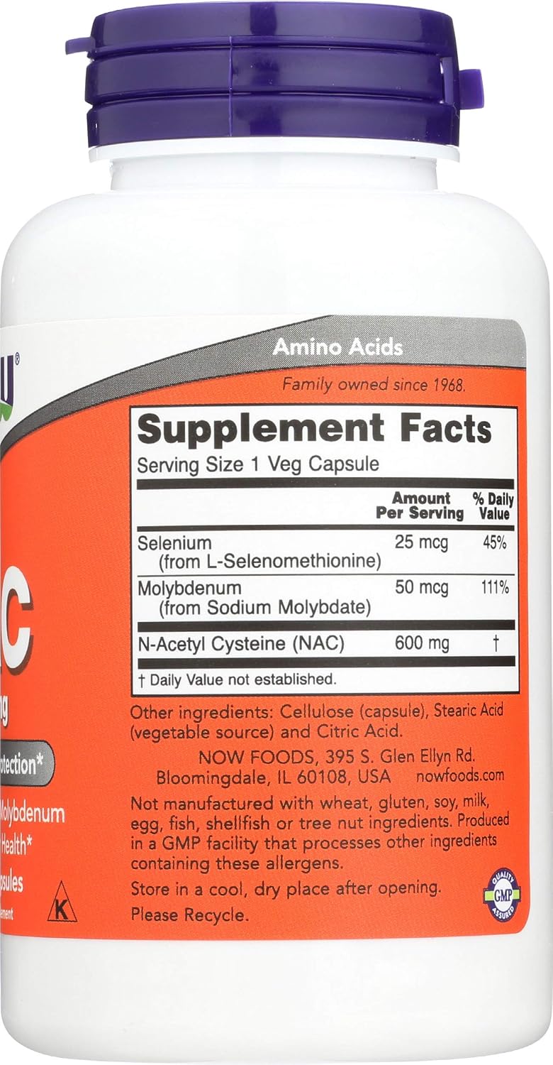 NOW Foods NAC 600 mg, 100 Capsules