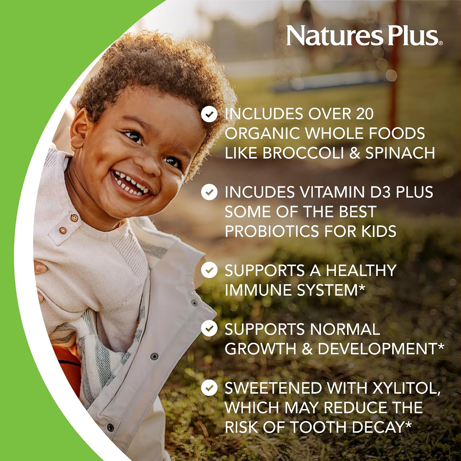 NaturesPlus Animal Parade Source of Life Gold Children's Chewable Multivitamin – 60 Chewable Tablets