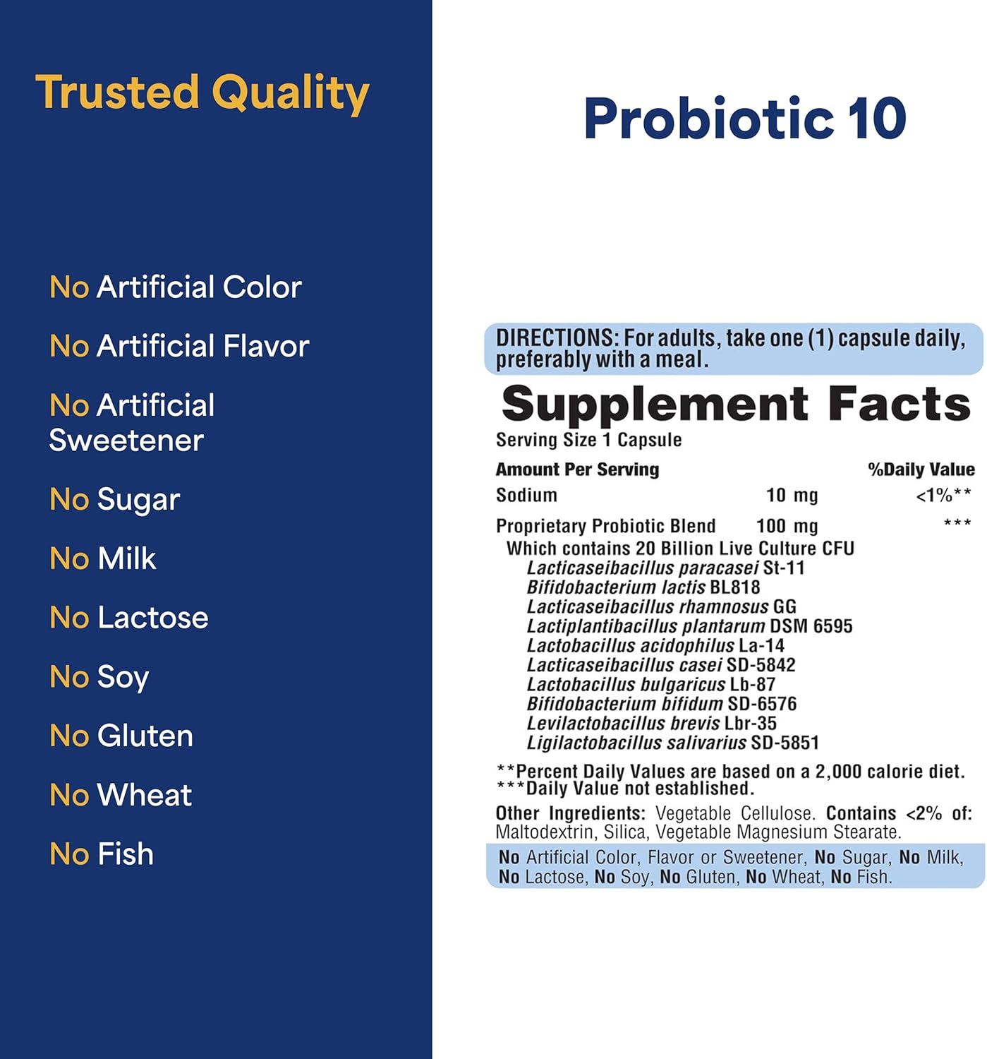 Puritan's Pride Probiotic 10 with Vitamin D, 60 Count – Canadian Edition