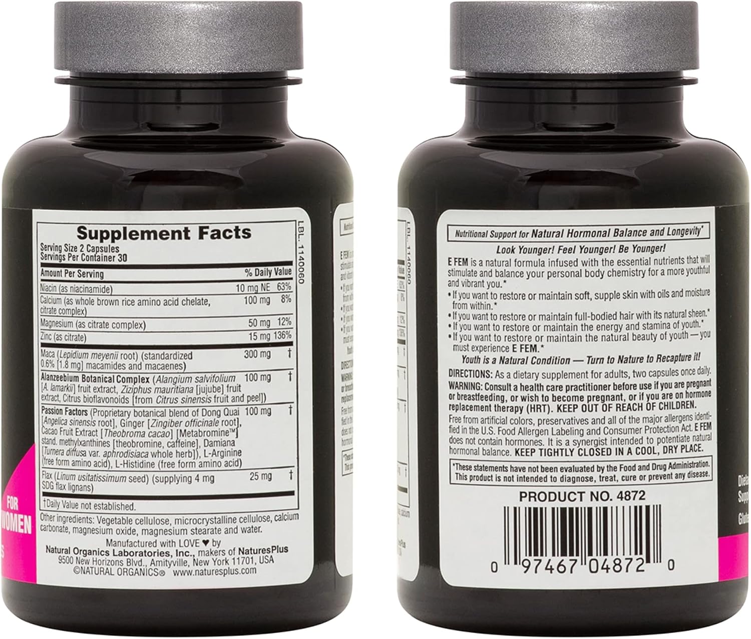 Nature's Plus E Fem - Women's Multivitamin (60 Capsules)