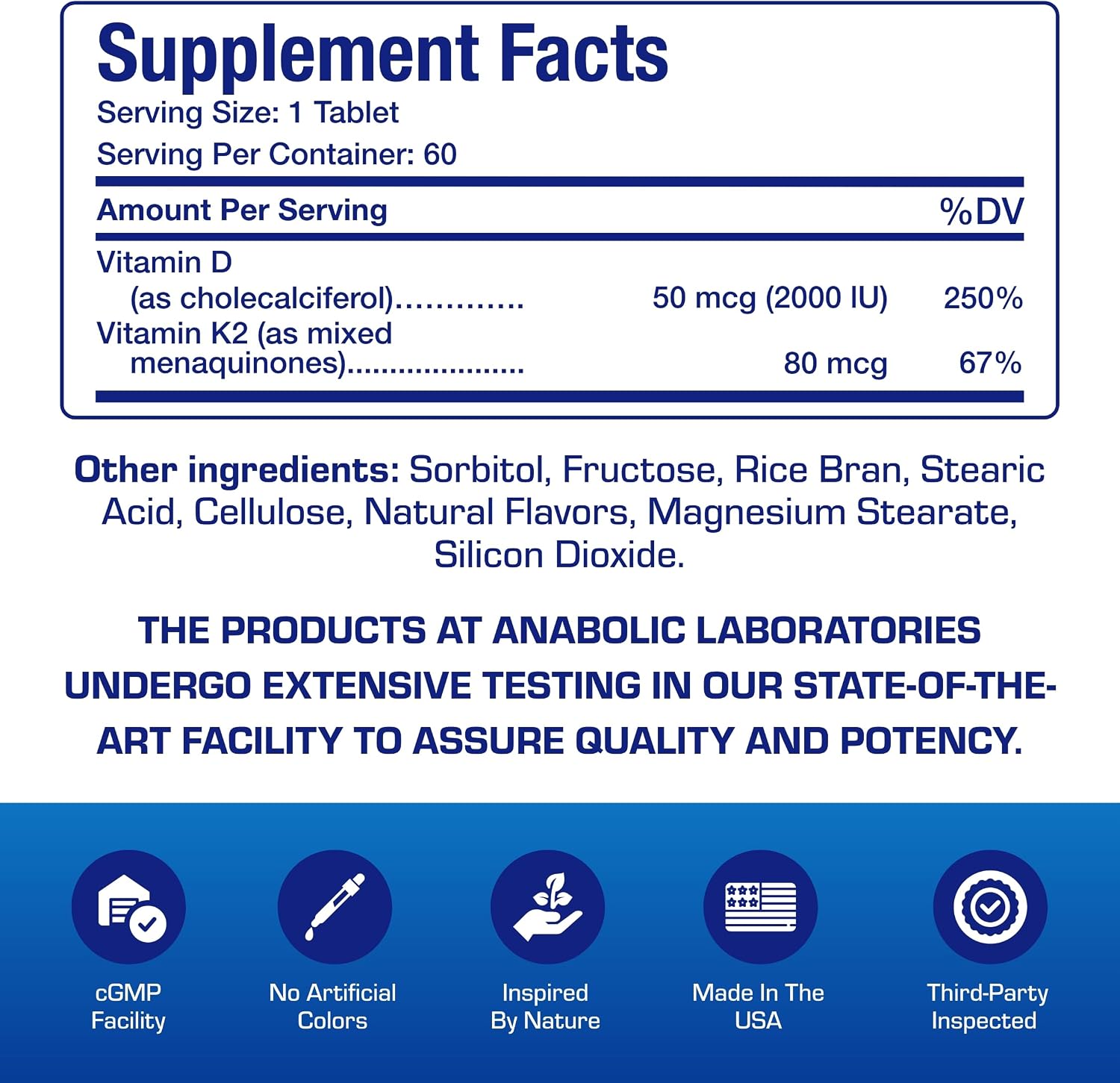 Chewable Vitamin D3 & K2 Supplement - 2000 IU D3 with 80 mcg K2 MK-7 for Bone, Teeth, Mood & Immune Support - Vegetarian, Cinnamon Flavour (60-Day Supply)
