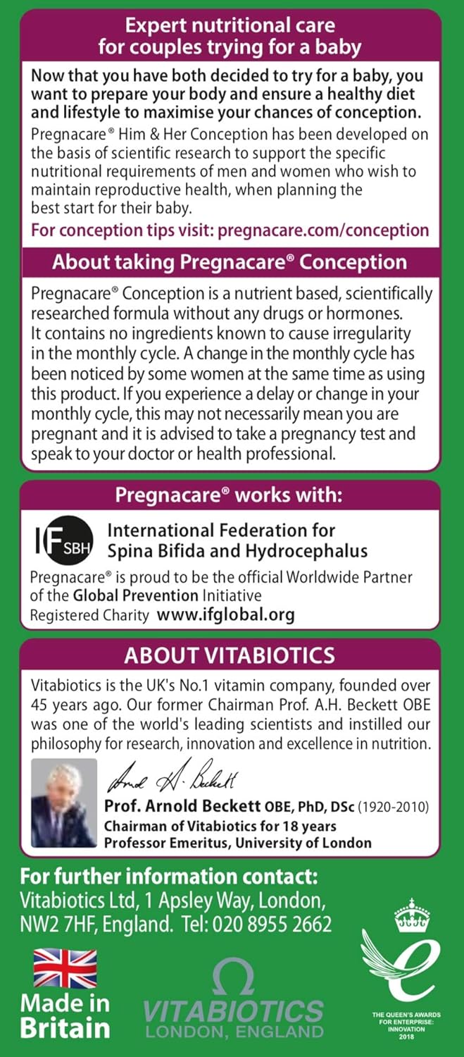 Vitabiotics Pregnacare His & Her Conception - 2x30 Tablets