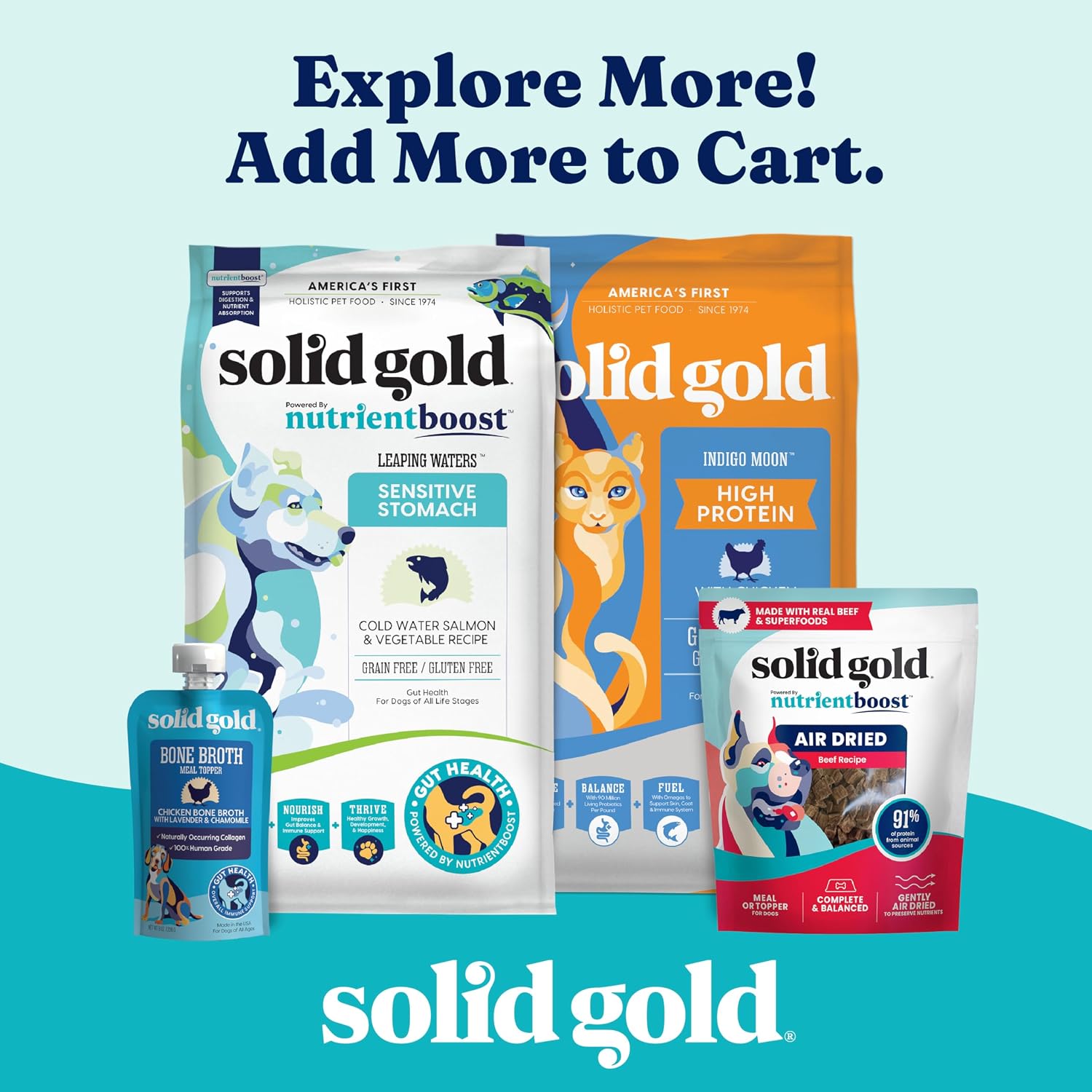 Solid Gold Cat & Dog Multivitamin Powder - SeaMeal Kelp-Based Supplement with Omega-3 - 1 lb