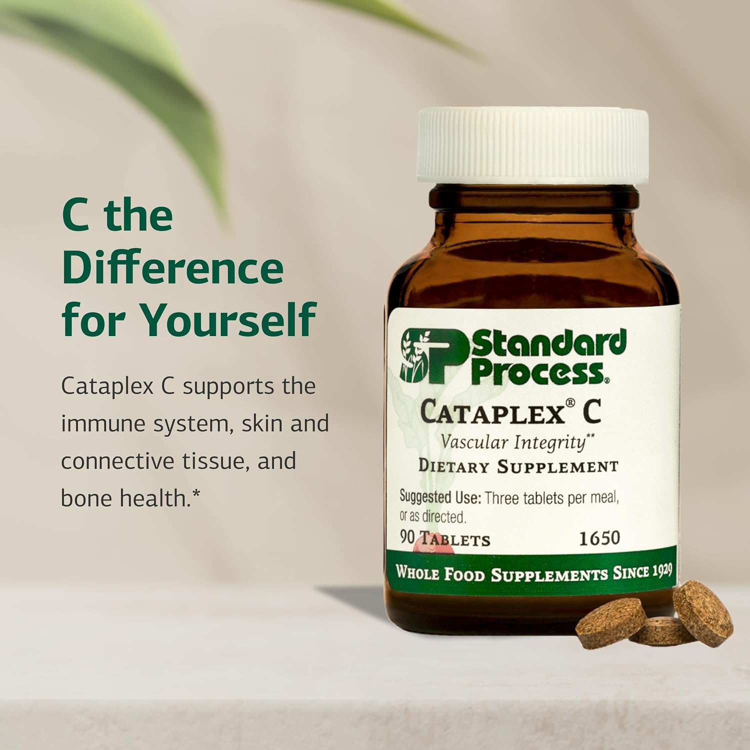 Standard Process Cataplex C – Whole Food Vitamin C for Immune and Bone Support – 90 Tablets