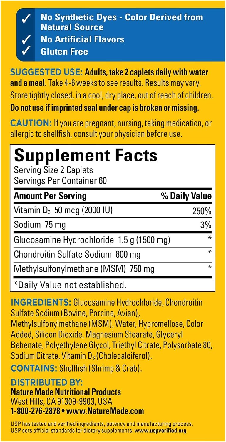 Nature Made TripleFlex Triple Strength Caplets with Vitamin D3, 120 Caplets