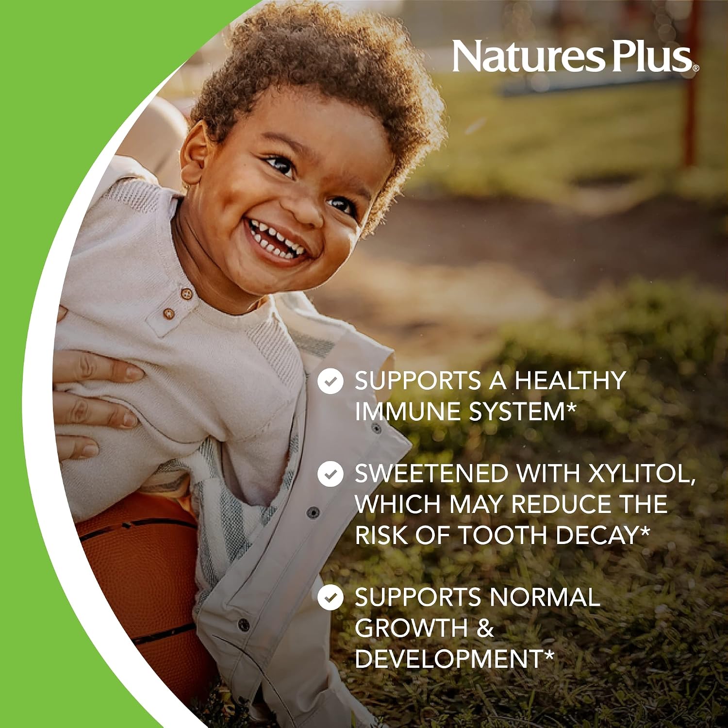 NaturesPlus Animal Parade Gold Children's Multivitamin, Grape Flavour - 120 Chewable Animal Shaped Tablets (60 Servings)