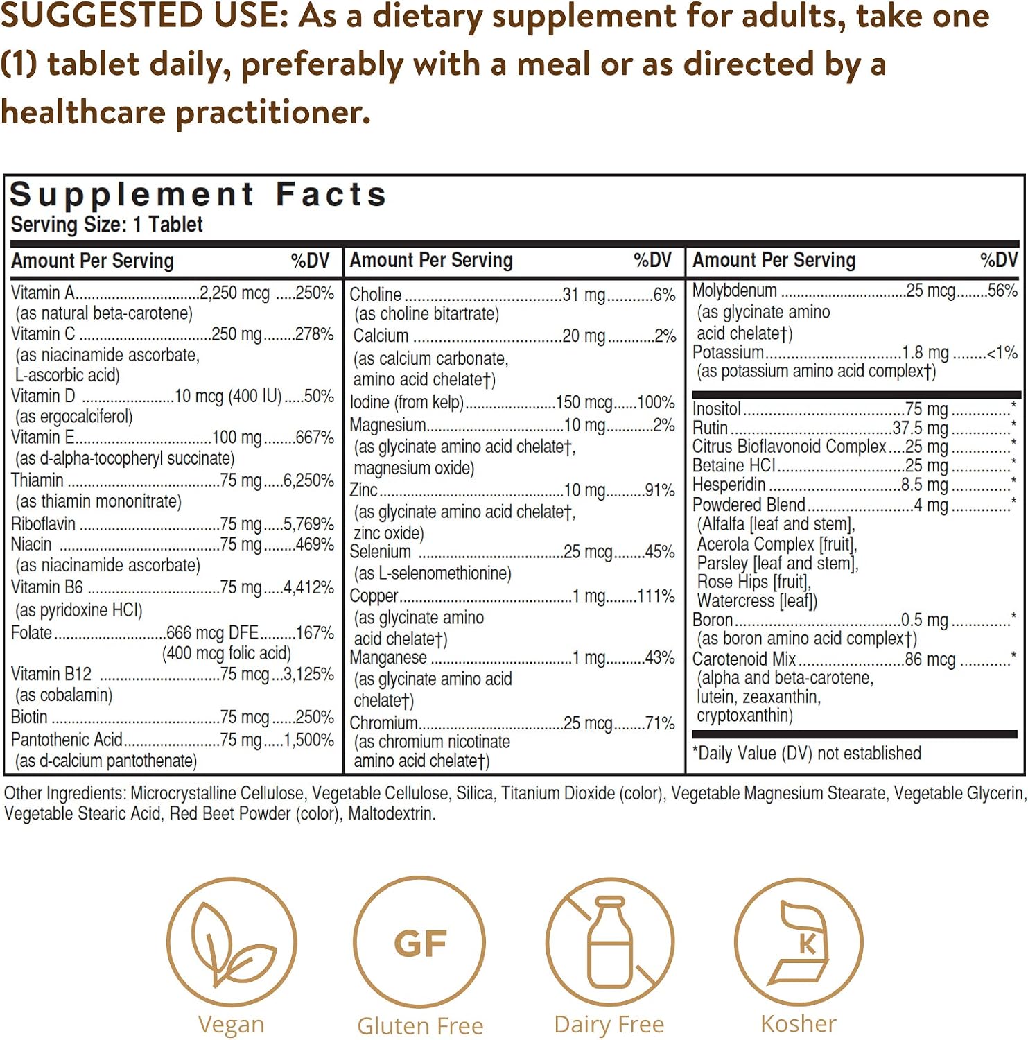 Solgar Iron-Free Formula VM-75, 180 Tablets