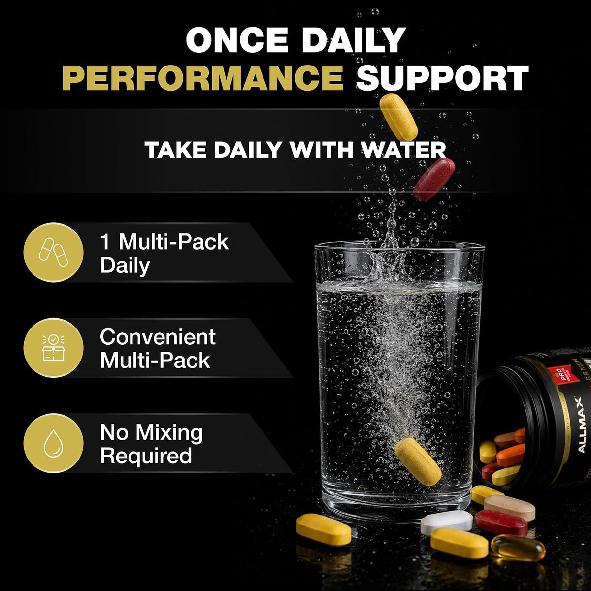 ALLMAX VITASTACK Multivitamin Packs – 30 Daily Packs with Omega-3, BCAAs & Enzymes - görsel 4