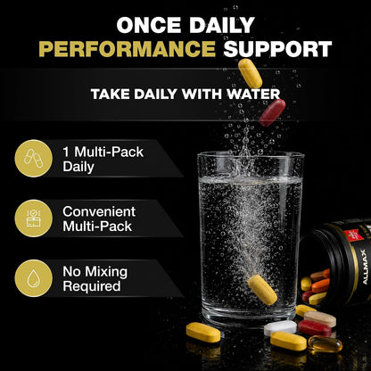 ALLMAX VITASTACK Multivitamin Packs – 30 Daily Packs with Omega-3, BCAAs & Enzymes