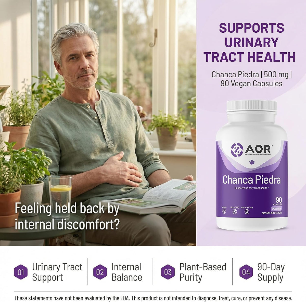 AOR Chanca Piedra 500mg - 90 Vegan Capsules - görsel 2