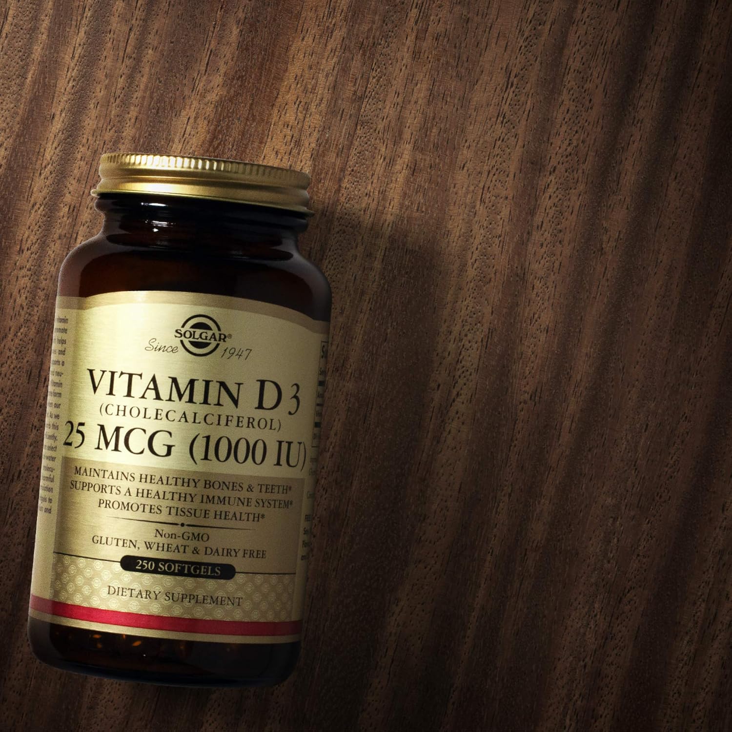 Solgar Vitamin D3 1000 IU Softgels – 100 Count