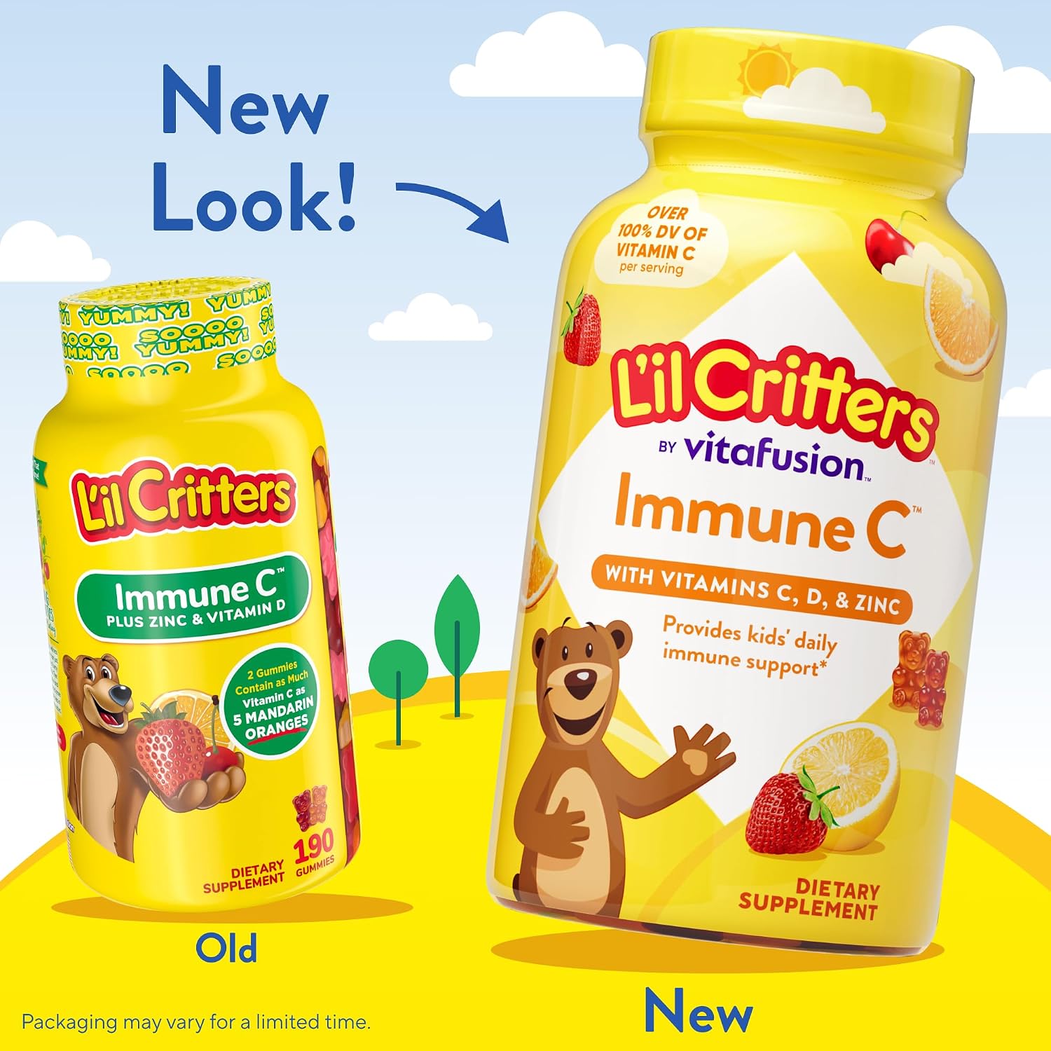 L'il Critters Kids Immune C | Vitamin C and Zinc Gummies | 190 Count | Assorted Fruit Flavors | Gluten- and Dairy-Free Children's Gummy Supplement